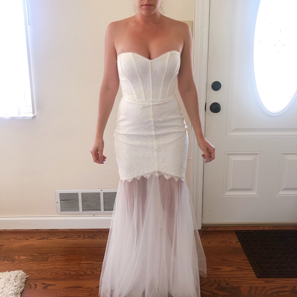 Off- white gown/ wedding dress